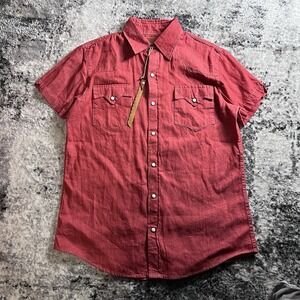 Wrangler Men's Cowboy Button Up T-shirt Size Small Short Sleeve